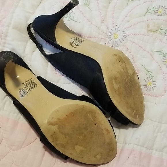 Black rhinestone trimmed sling shoes.  Size 10 - Picture 4 of 4